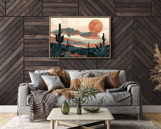 Amber Moon Over Canyon Ridge