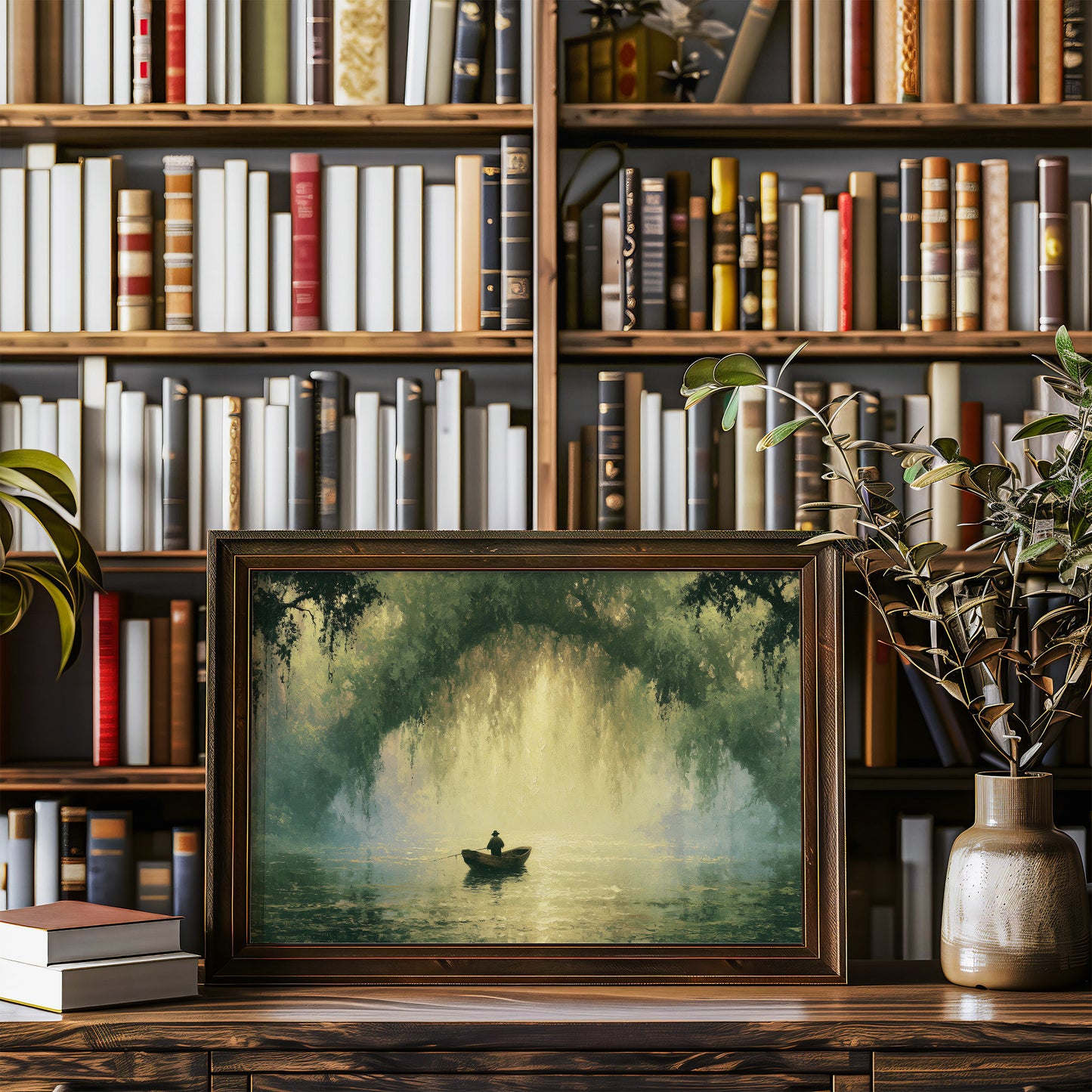 Fisherman Beneath the Willow Veil