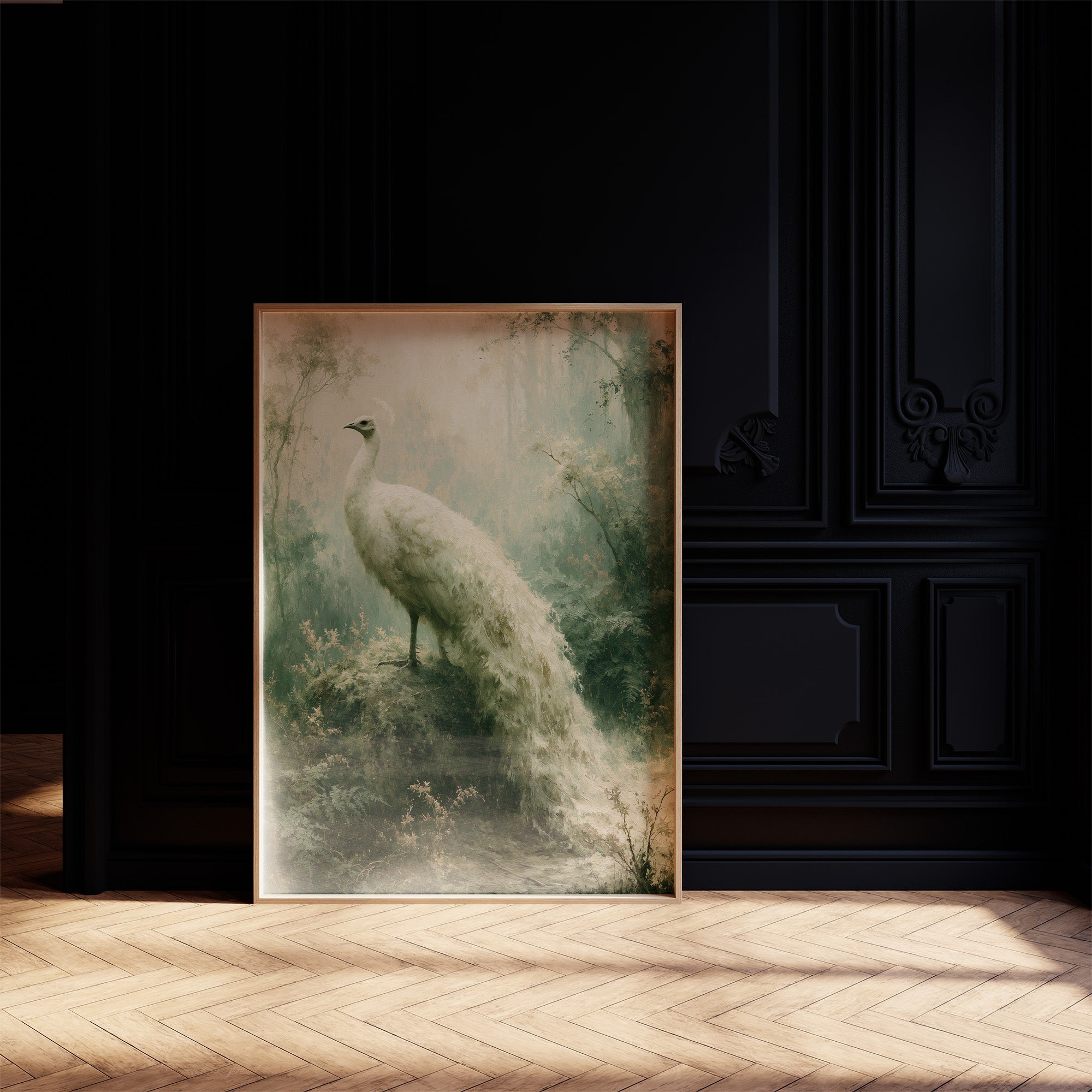 White Peacock in the Mist