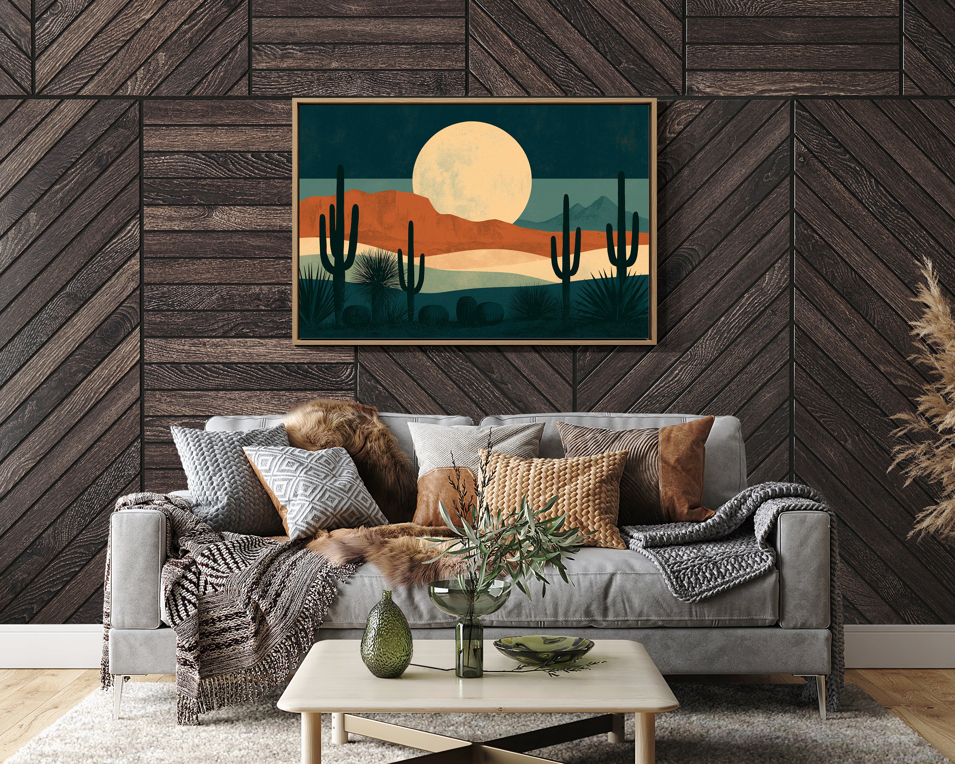 Full Moonrise Over Cactus Ridge
