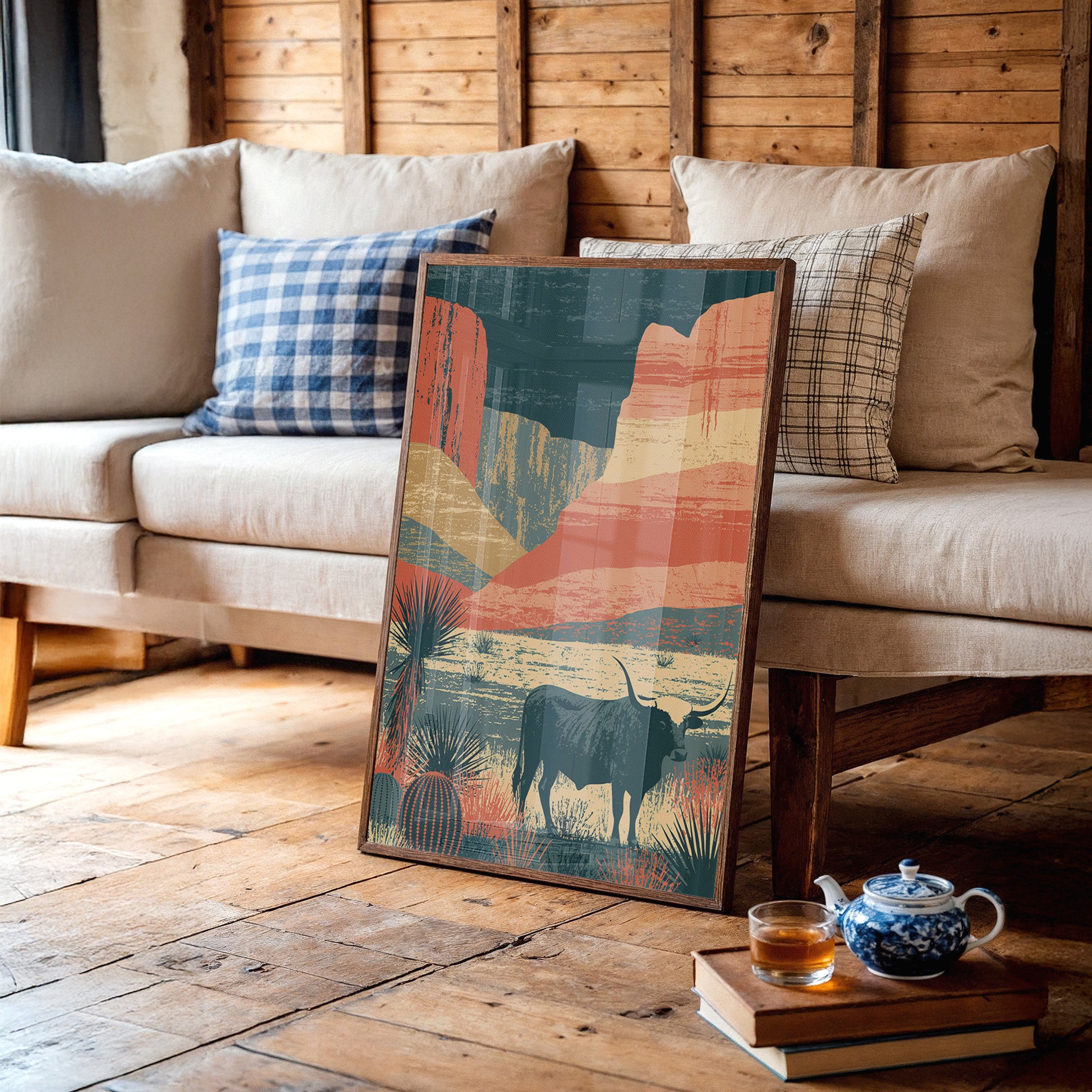 Longhorn at Dusk, Layered Mesas