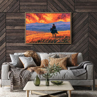 Cowboy Beneath the Crimson Sky