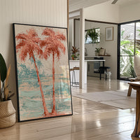 Two Palms Lean In, Coral Heart