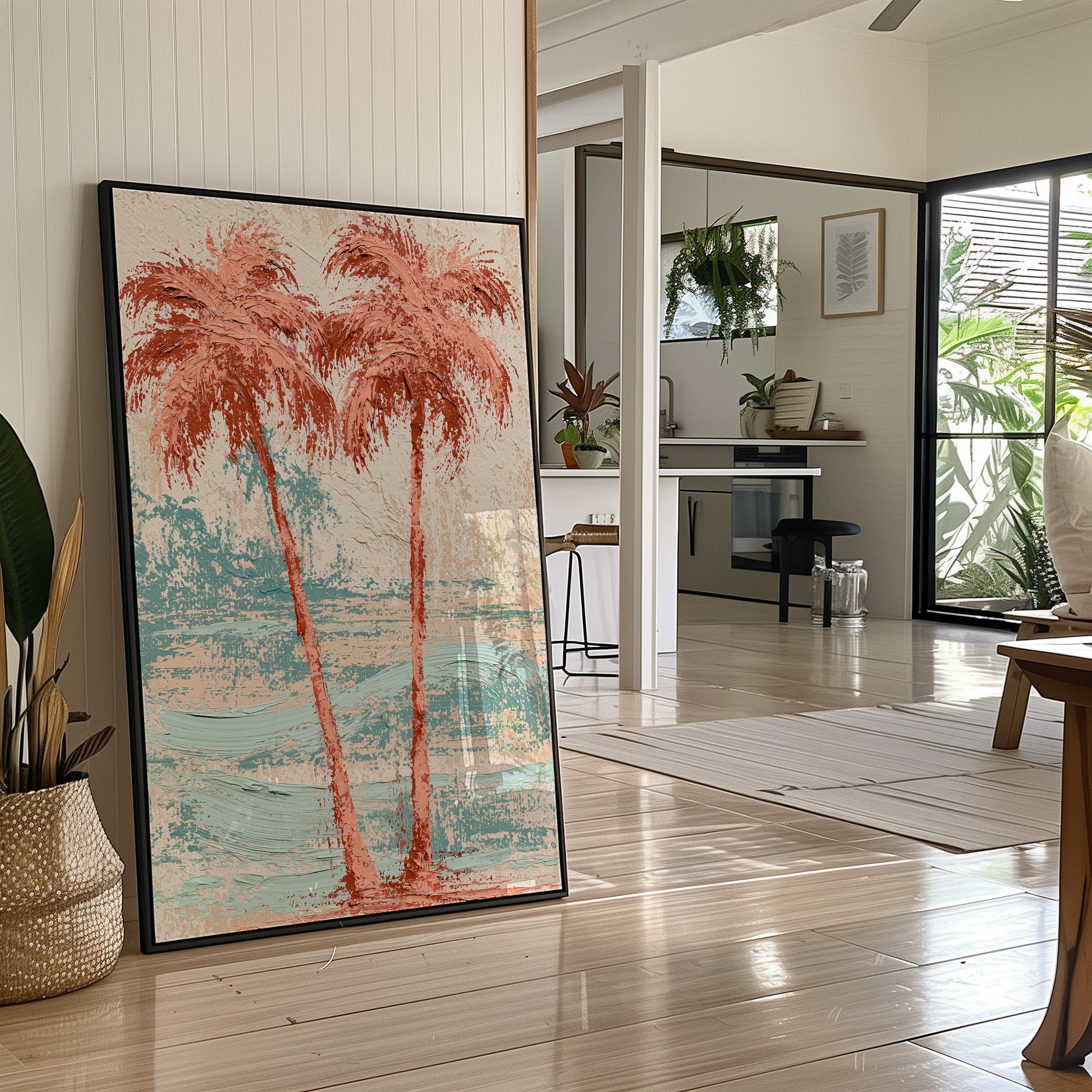 Two Palms Lean In, Coral Heart