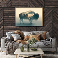 Bison Holding a Mountain Range
