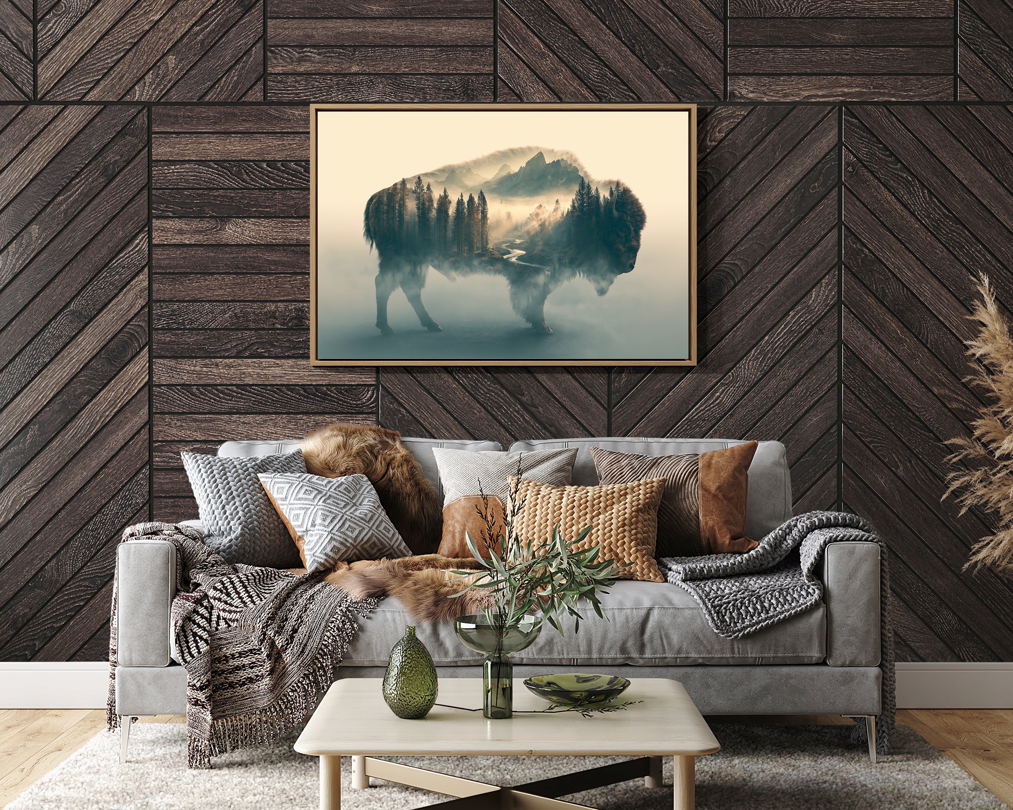 Bison Holding a Mountain Range