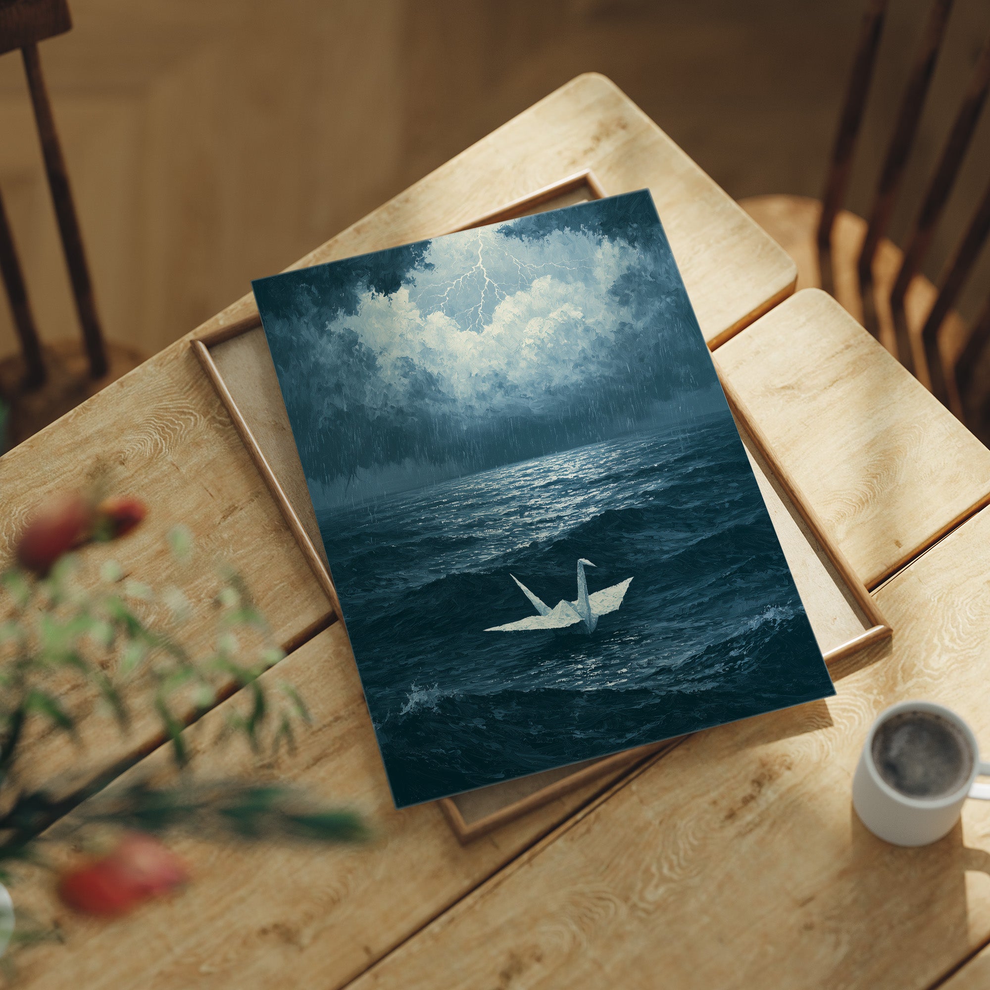 Crane Adrift in Silence