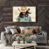 Cowgirl Beneath a Straw Hat