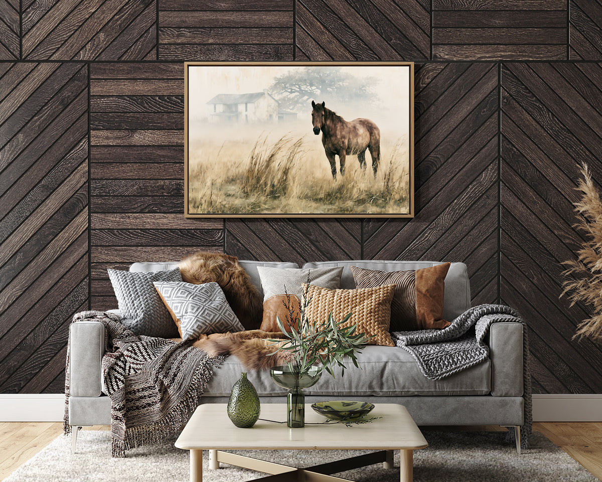 Horse and the Old Homestead