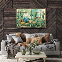 Saguaro Grove on Old Fence Boards