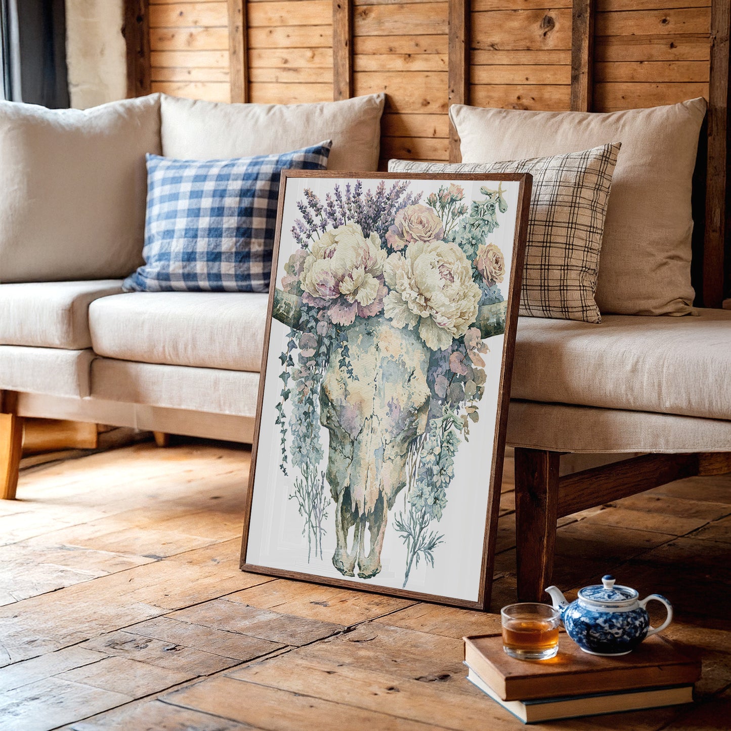 Skull Softened by Peonies