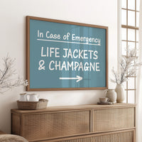 Life Jackets & Champagne Sign