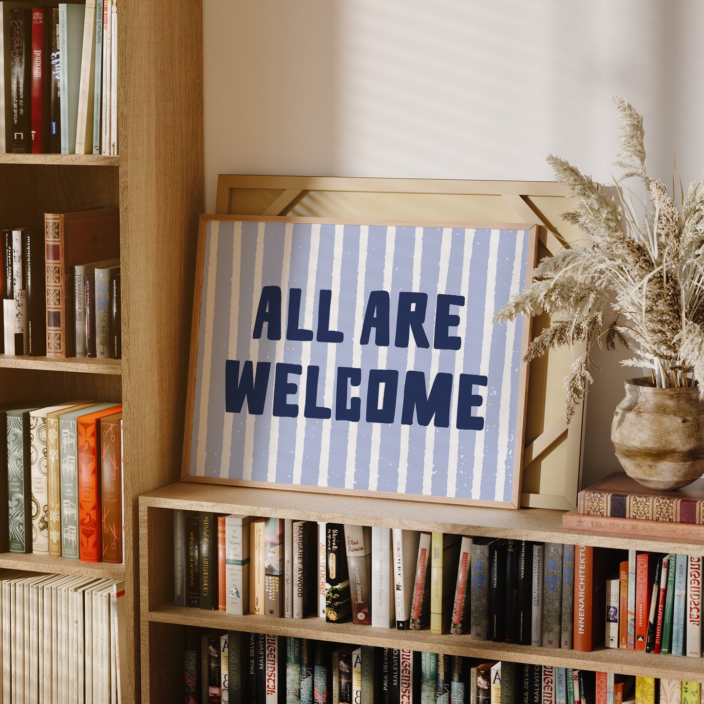 All Are Welcome Striped Print