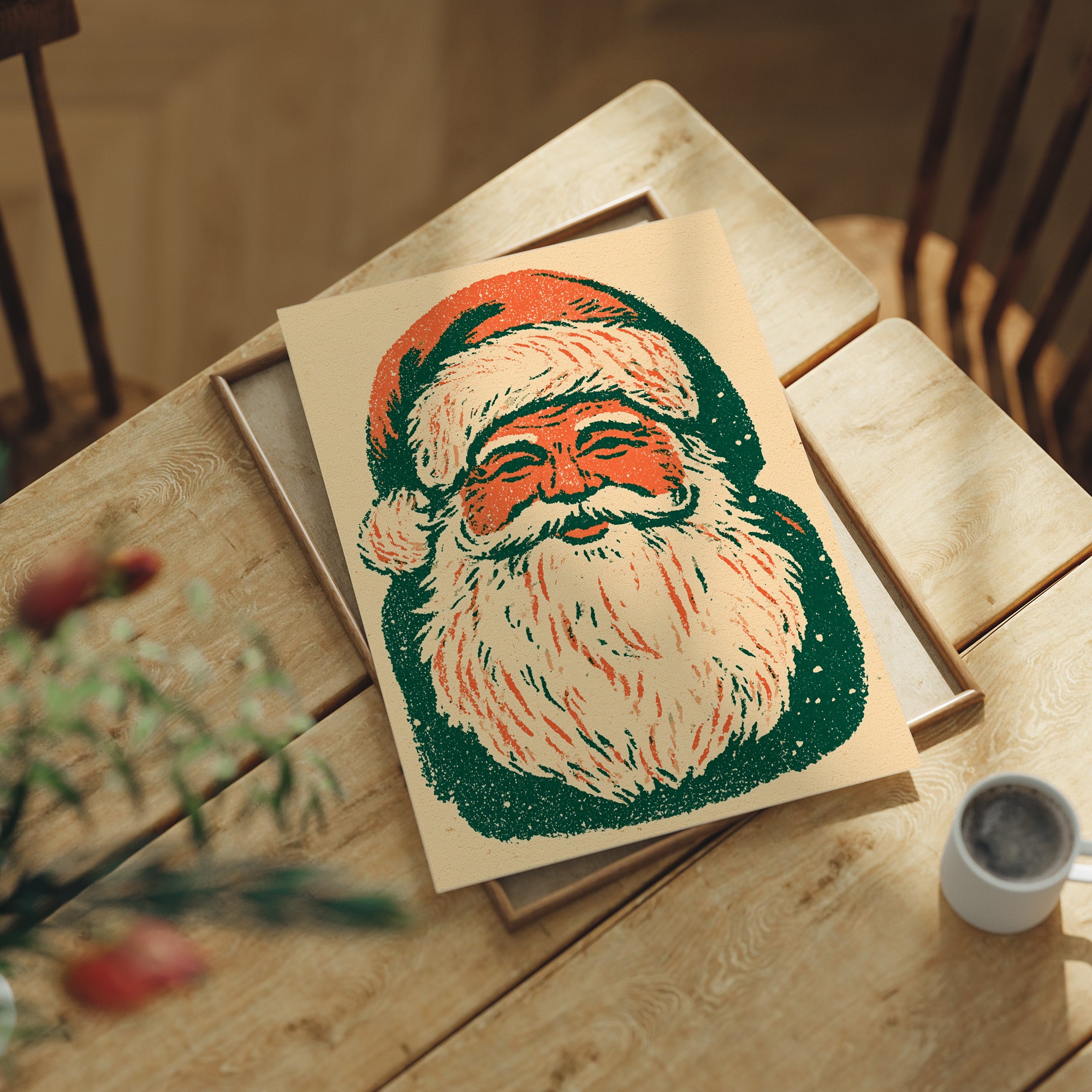 Retro Riso Santa Face