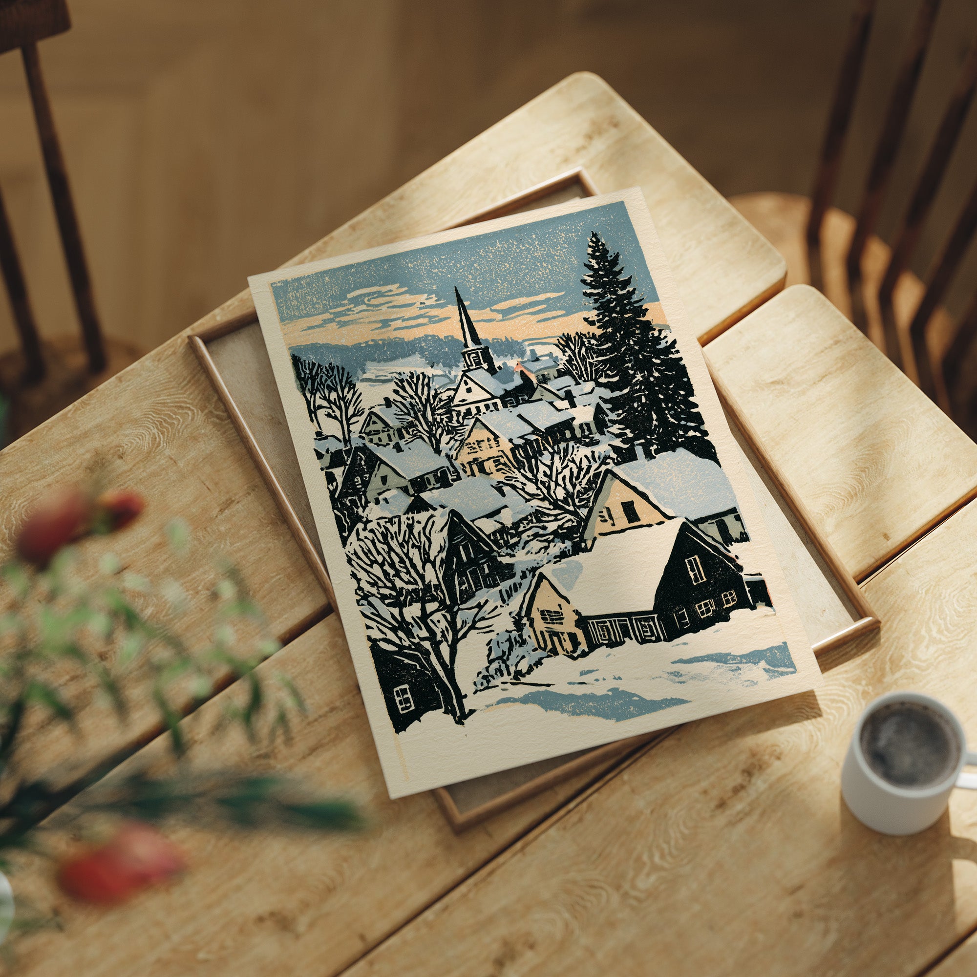 Snowbound Village Dusk