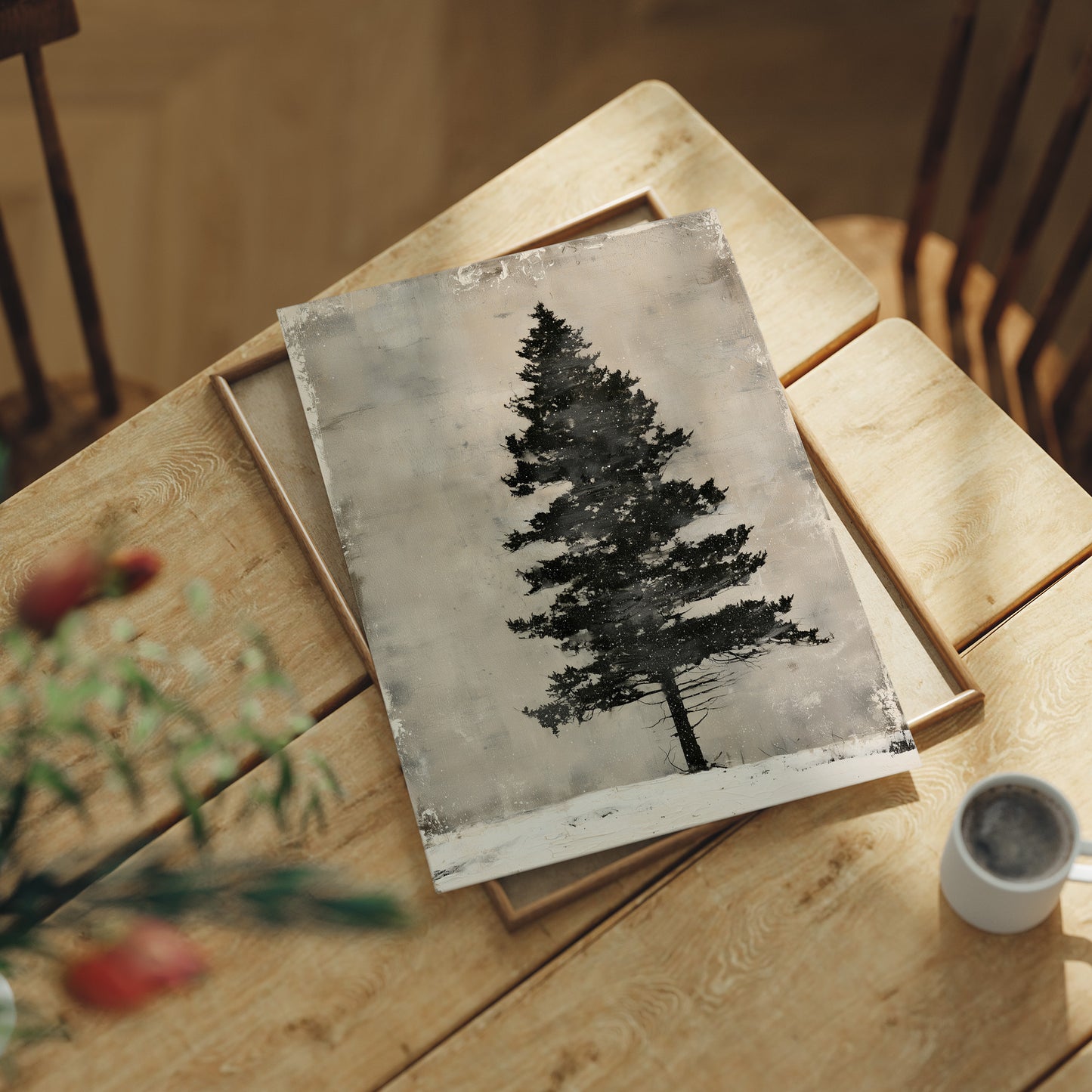 Weathered Pine, Aged Canvas