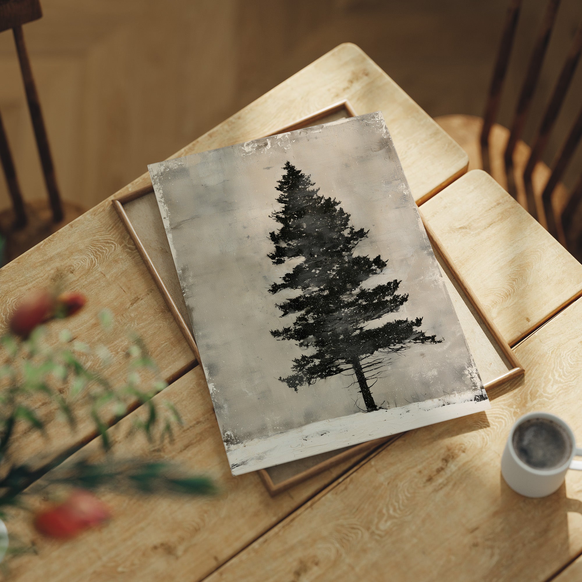 Weathered Pine, Aged Canvas