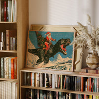 Santa Rides a T-Rex