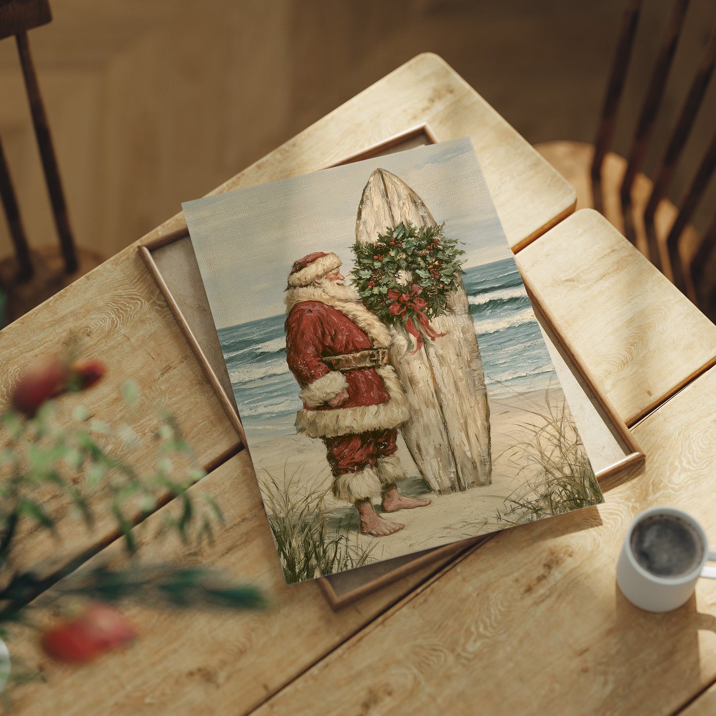 Santa's Coastal Christmas, Oils