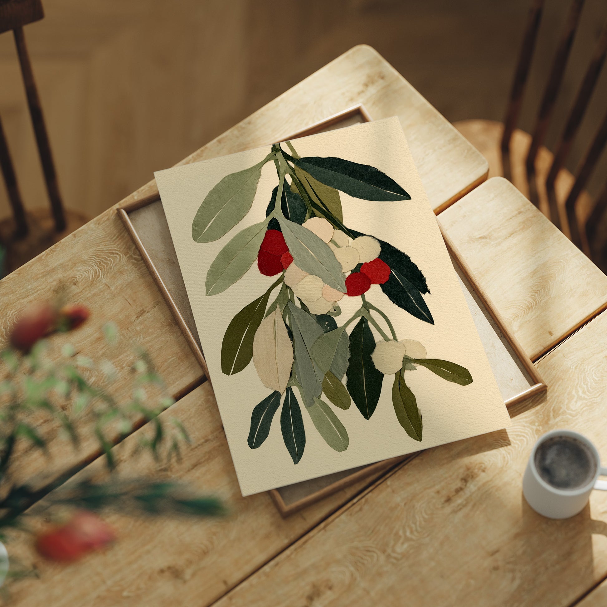 Cream, Crimson, and Leaf
