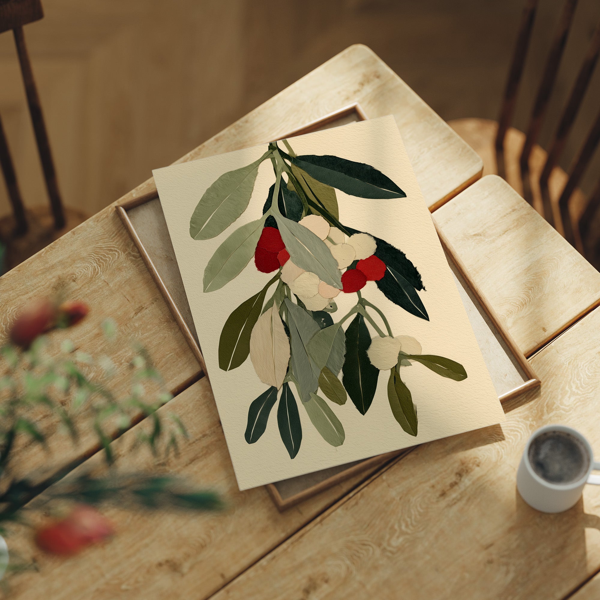 Cream, Crimson, and Leaf