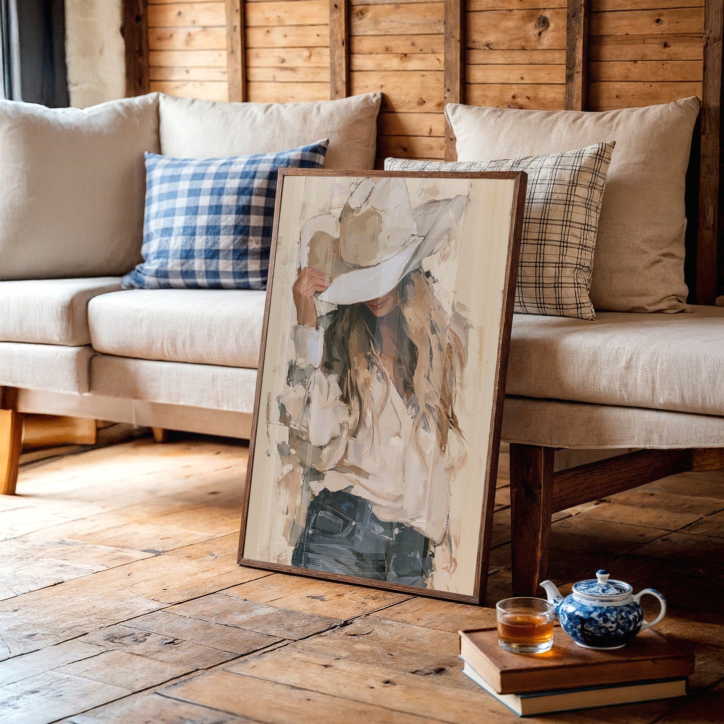 Neutral Palette, Hand on Brim