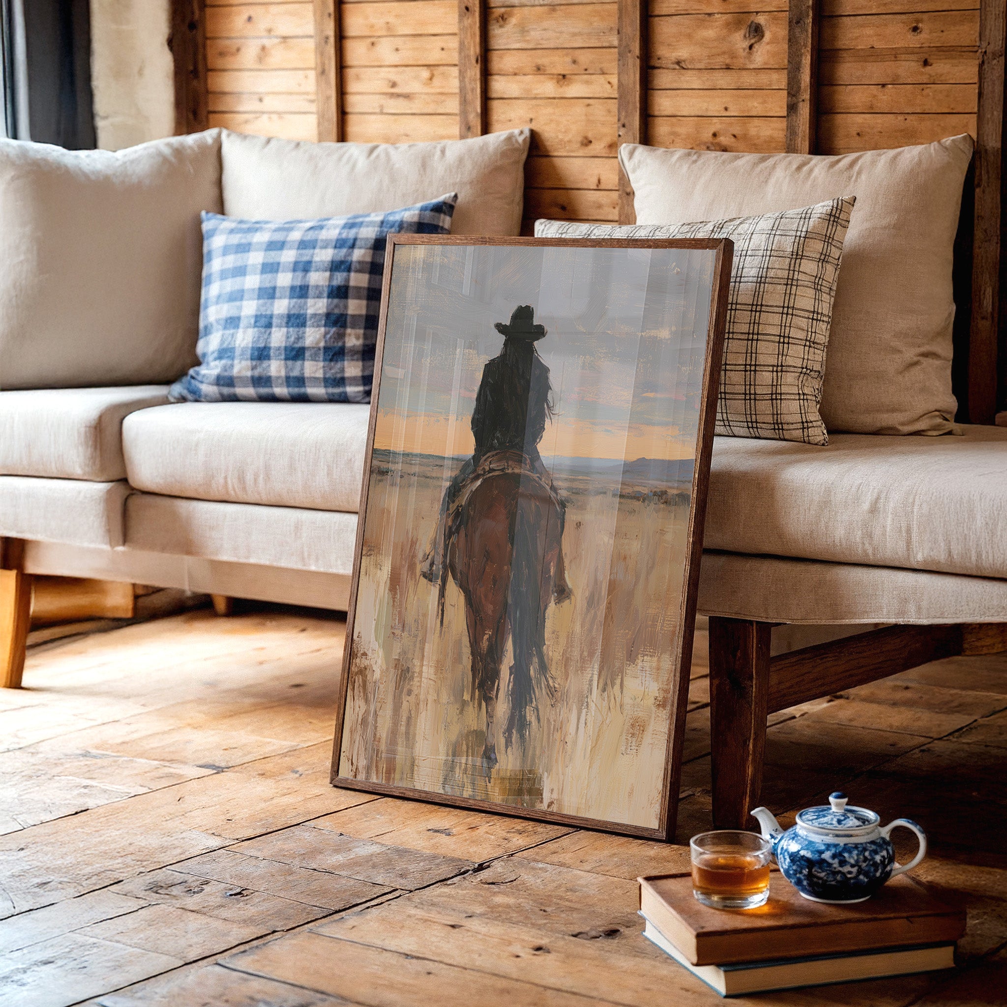 Lone Rider Prairie Sunset