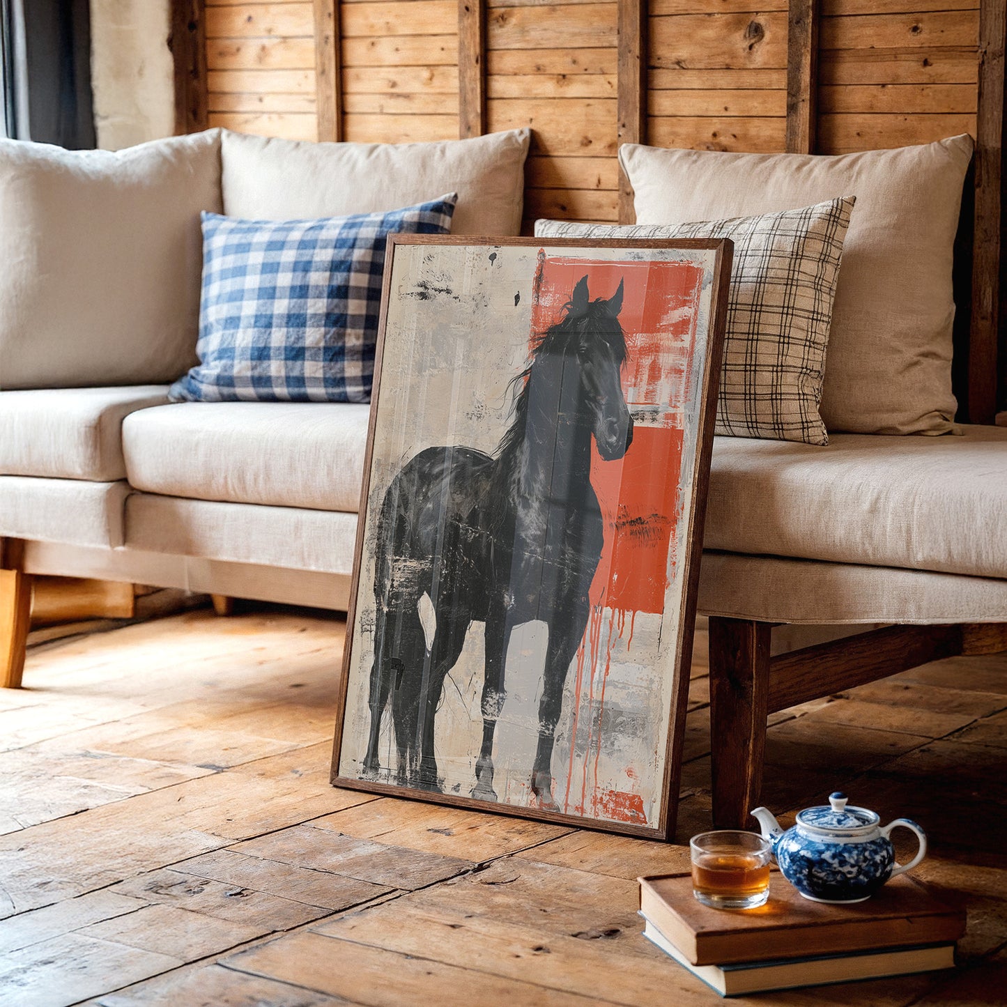 Black Stallion, Red Canvas