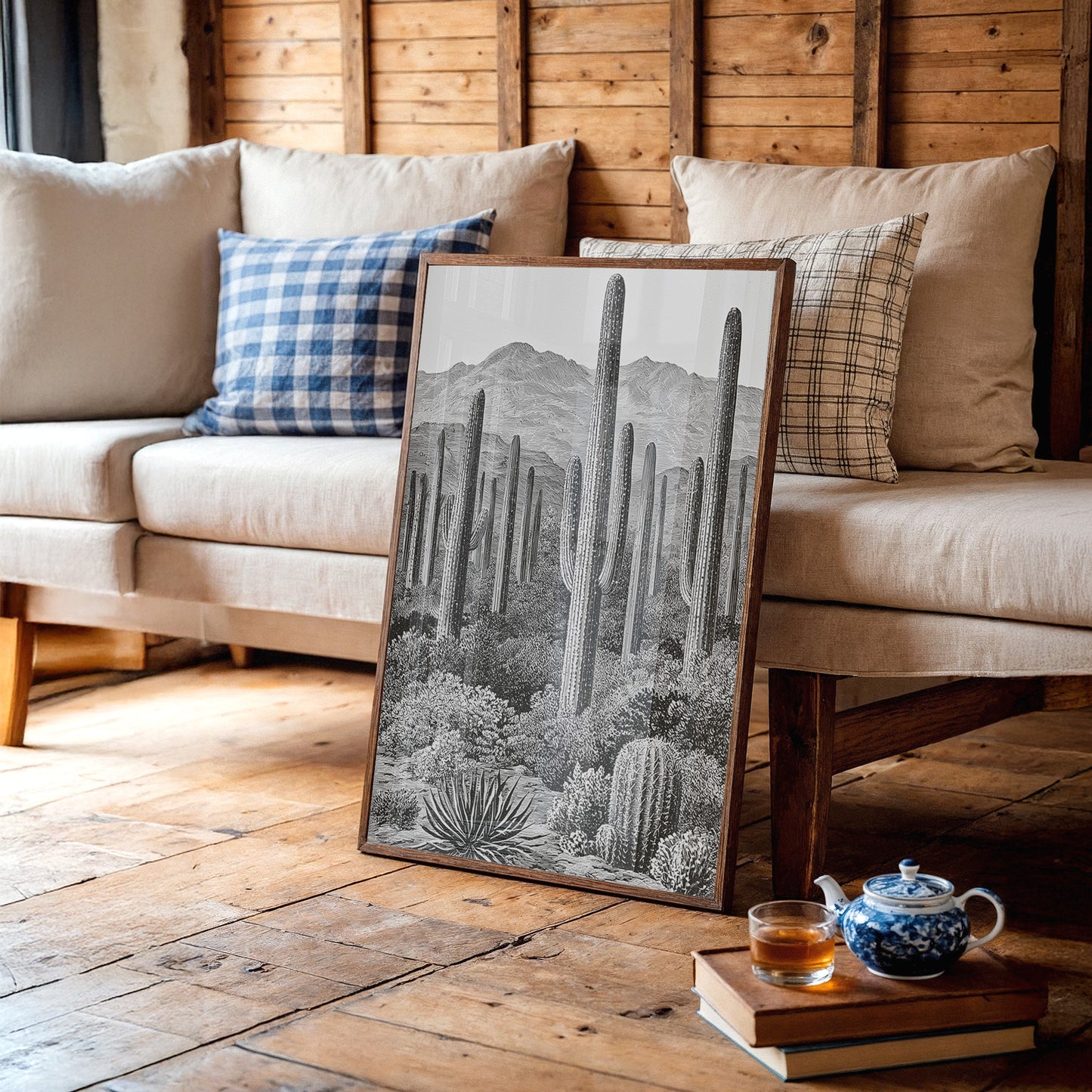 Saguaro Forest In Fine Line