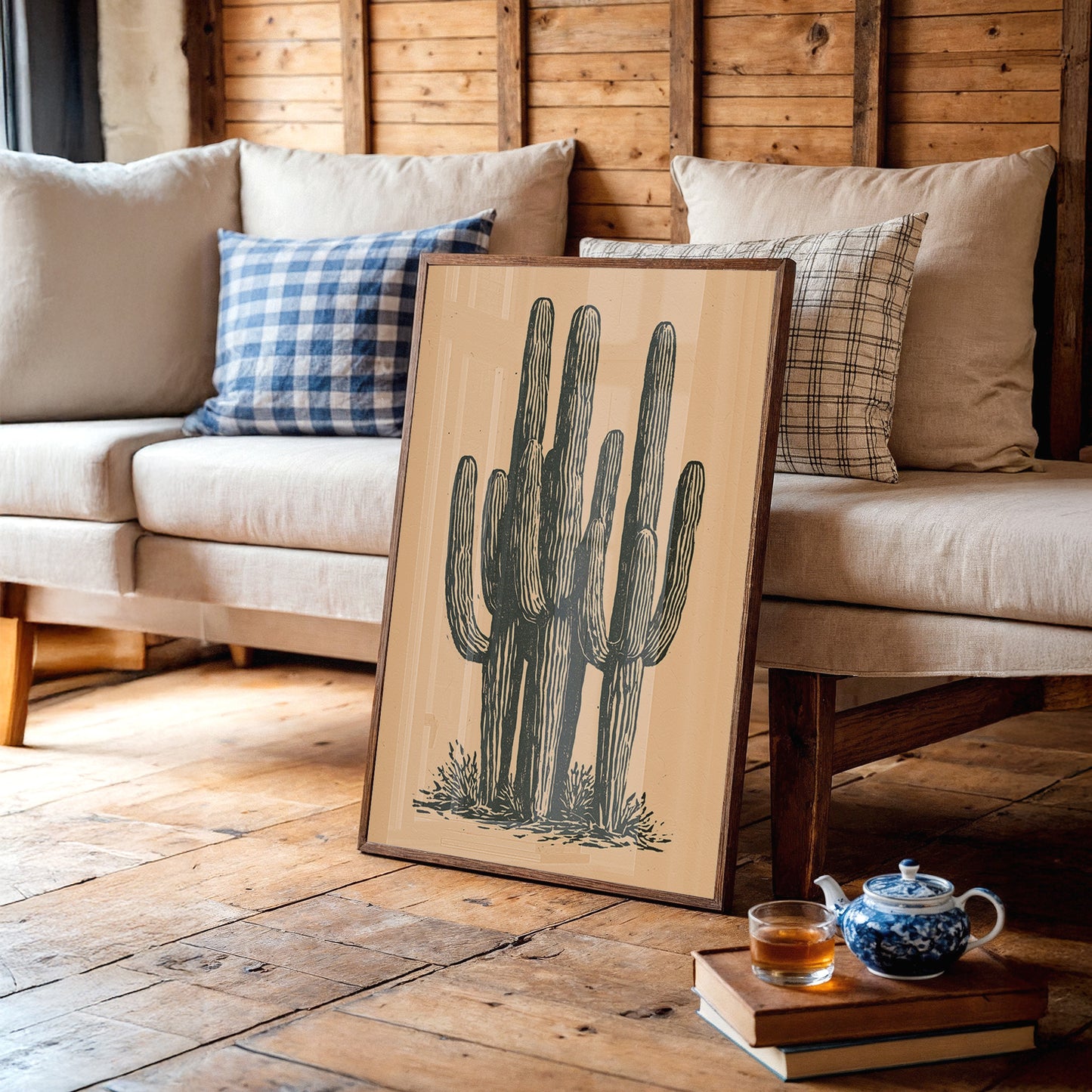 Saguaro Cluster In Relief