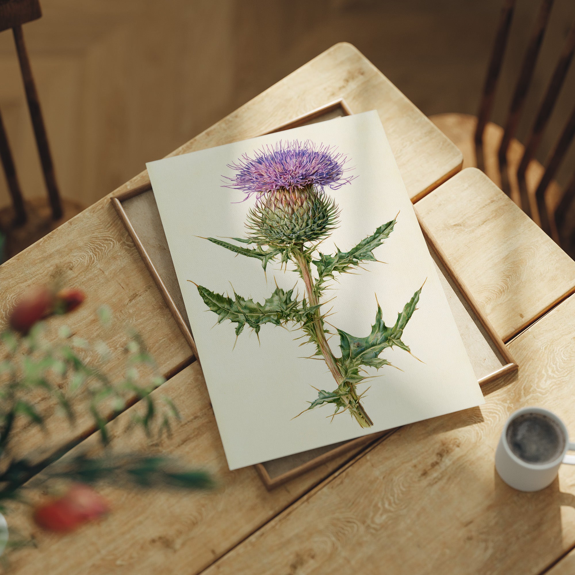 Purple Thistle In Fine Detail