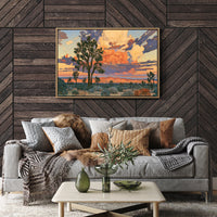 Joshua Trees At Blaze Hour