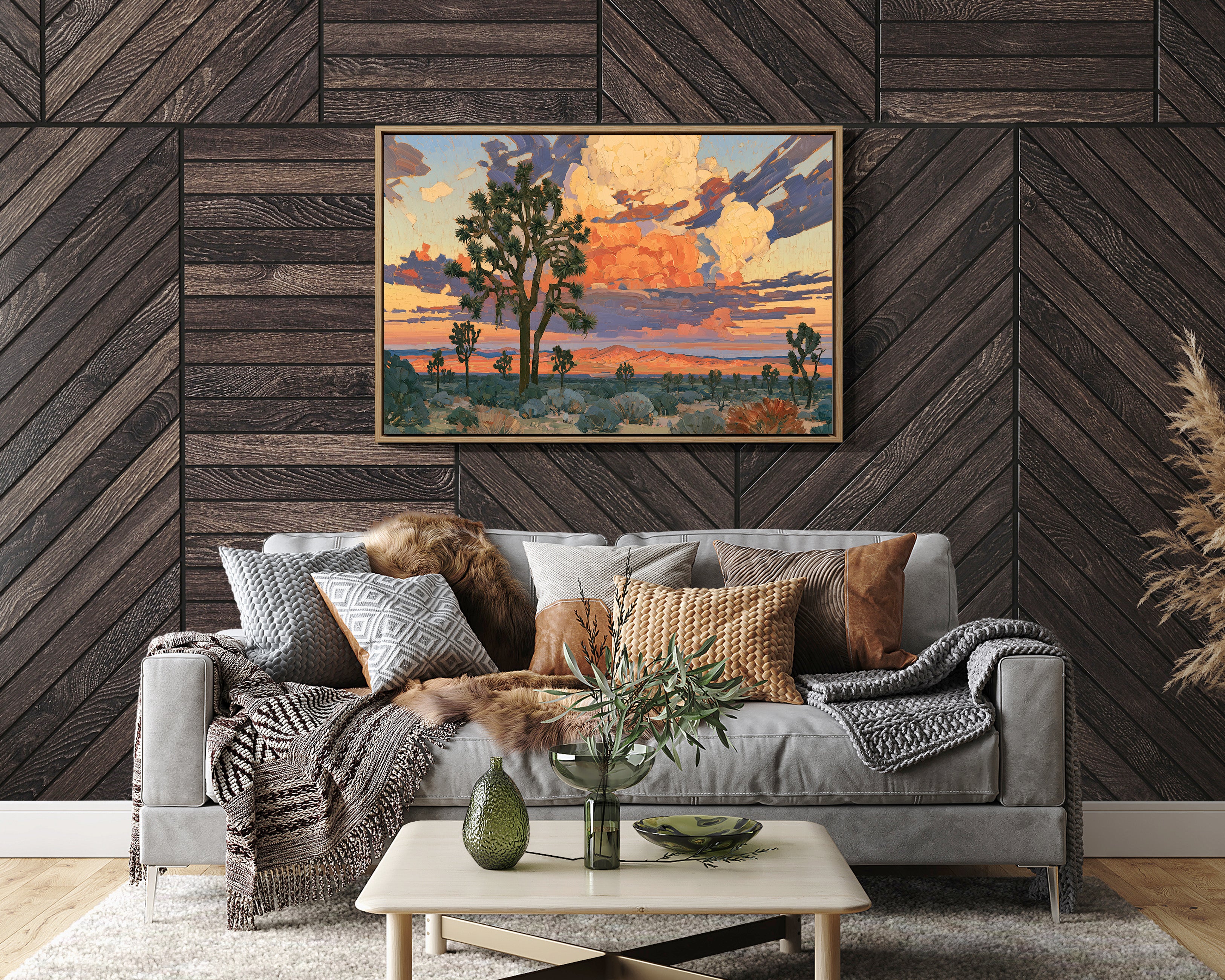 Joshua Trees At Blaze Hour