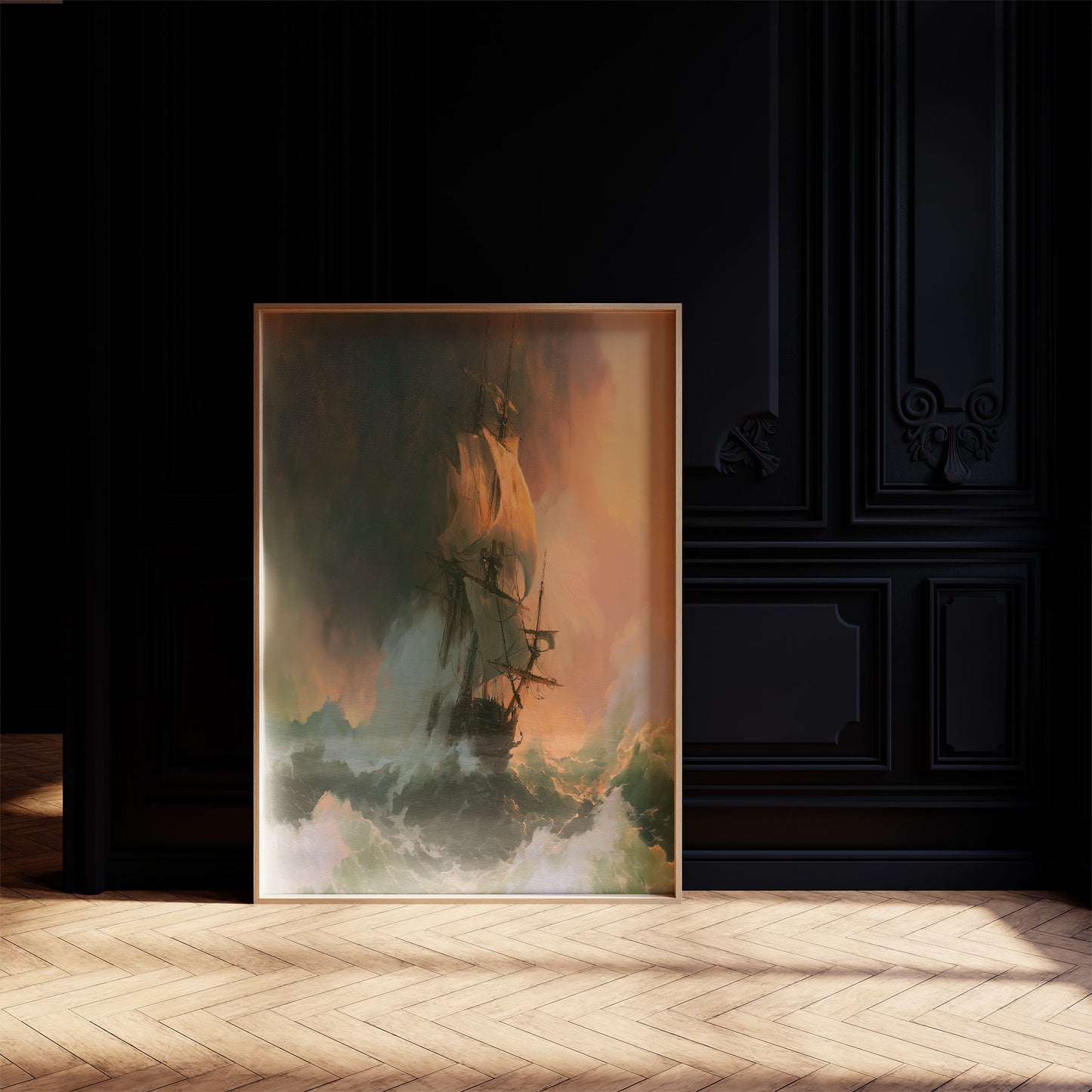 Storm-Tossed Tall Ship
