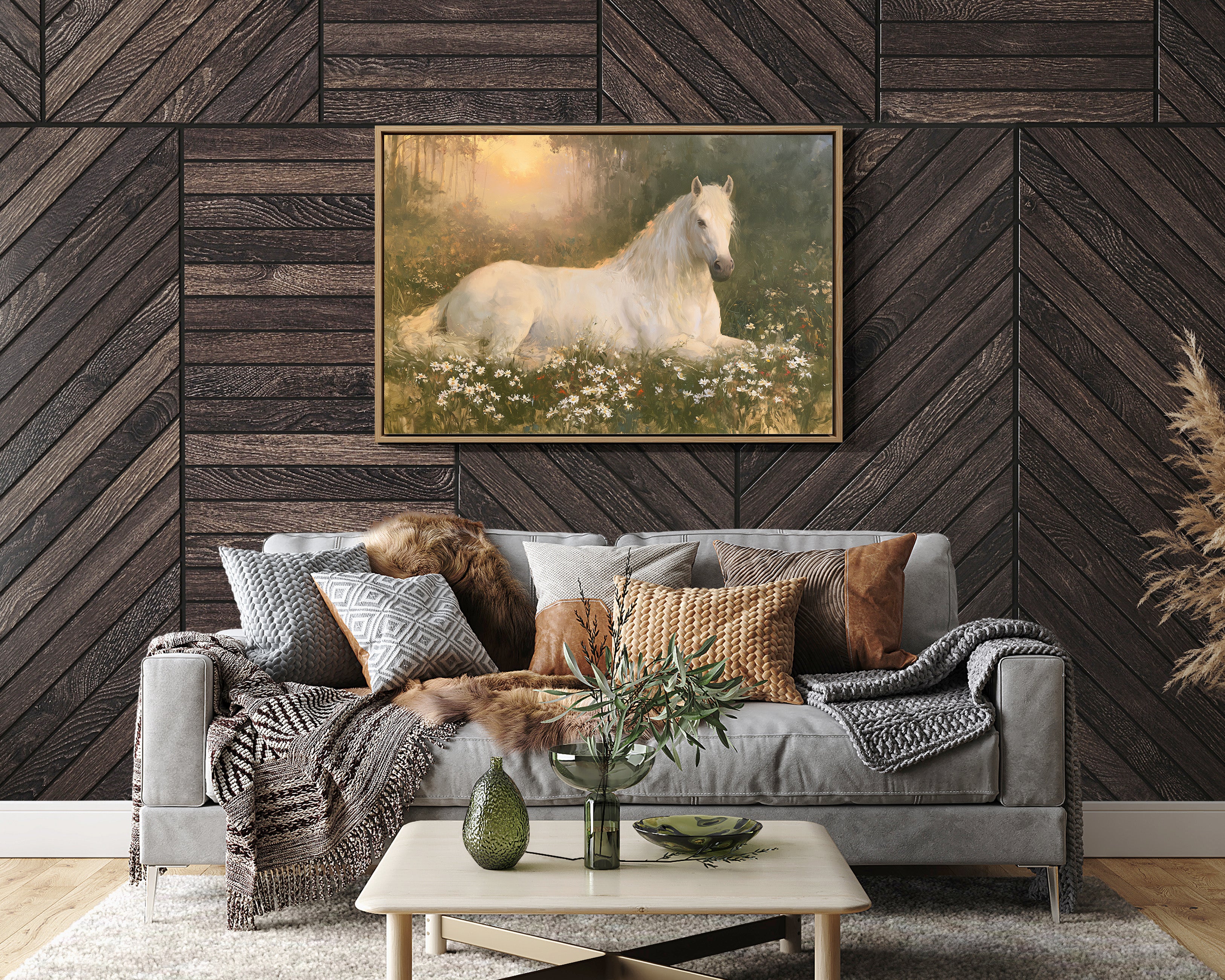 Daisies And A Quiet Horse