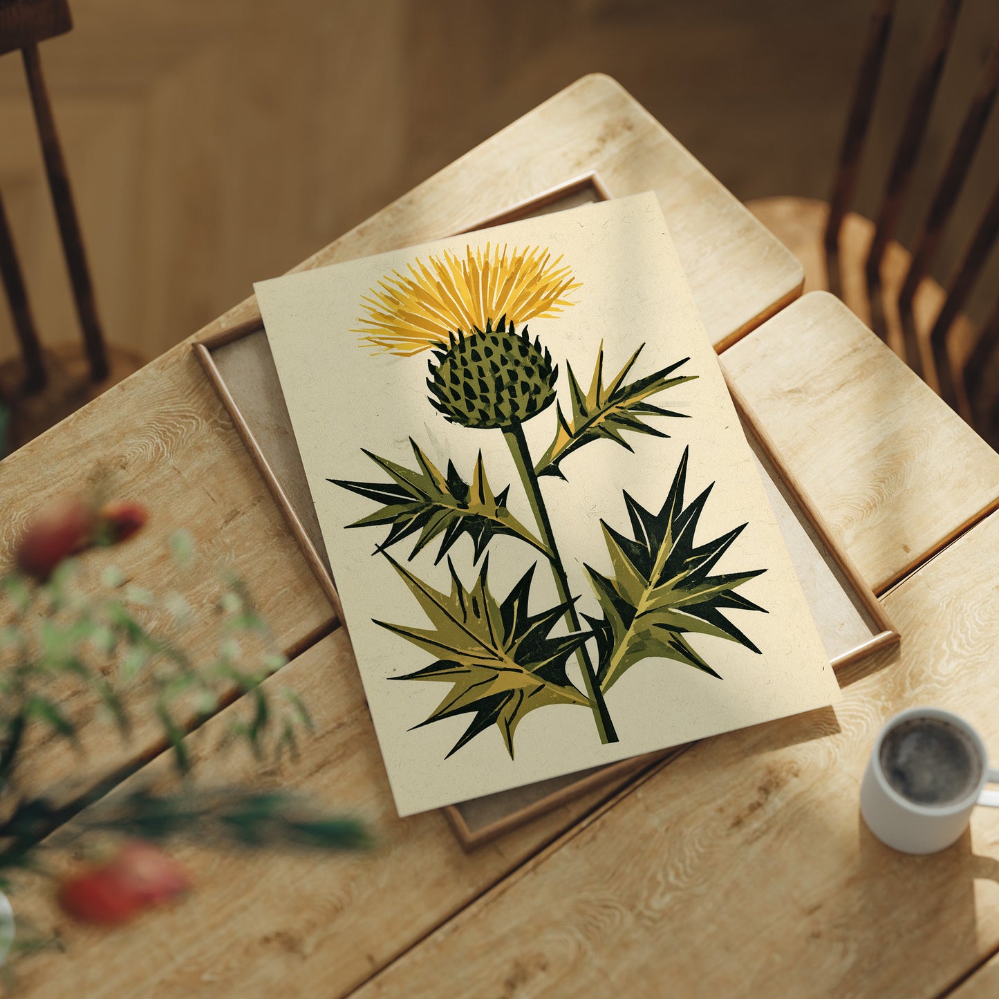 Golden Thistle in Bloom