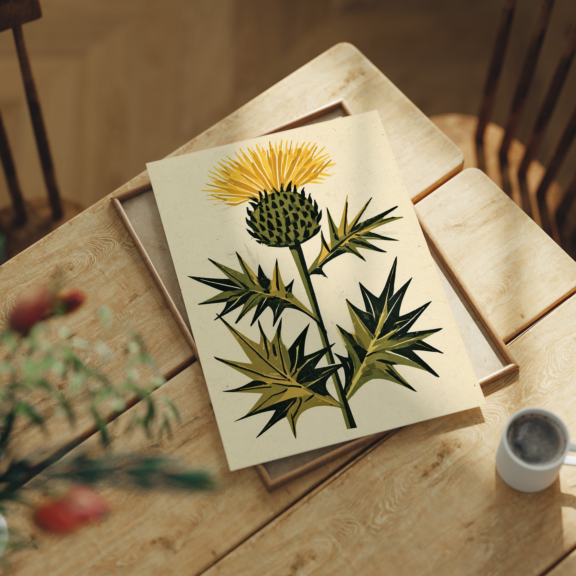 Golden Thistle in Bloom