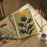 Thistle Woodblock Silhouette
