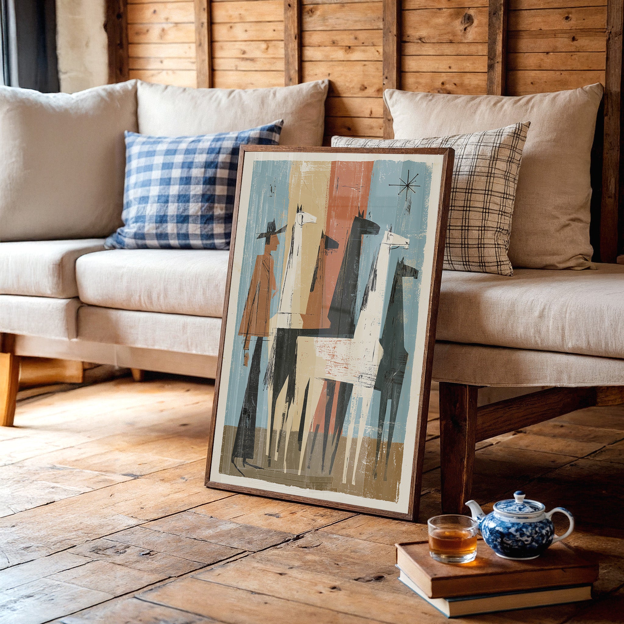 Herd Watcher Mid-Century Print