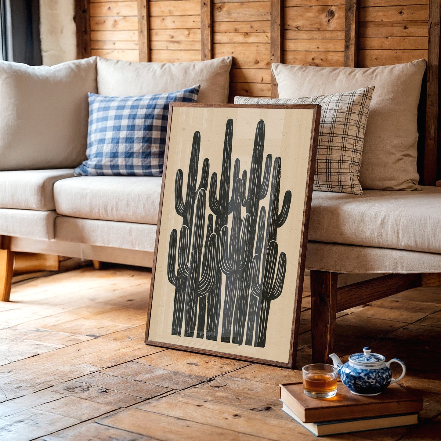 Saguaro Silhouette Block Print