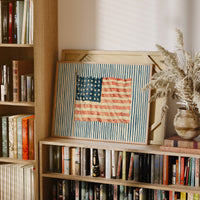 Faded Flag on Blue Ticking