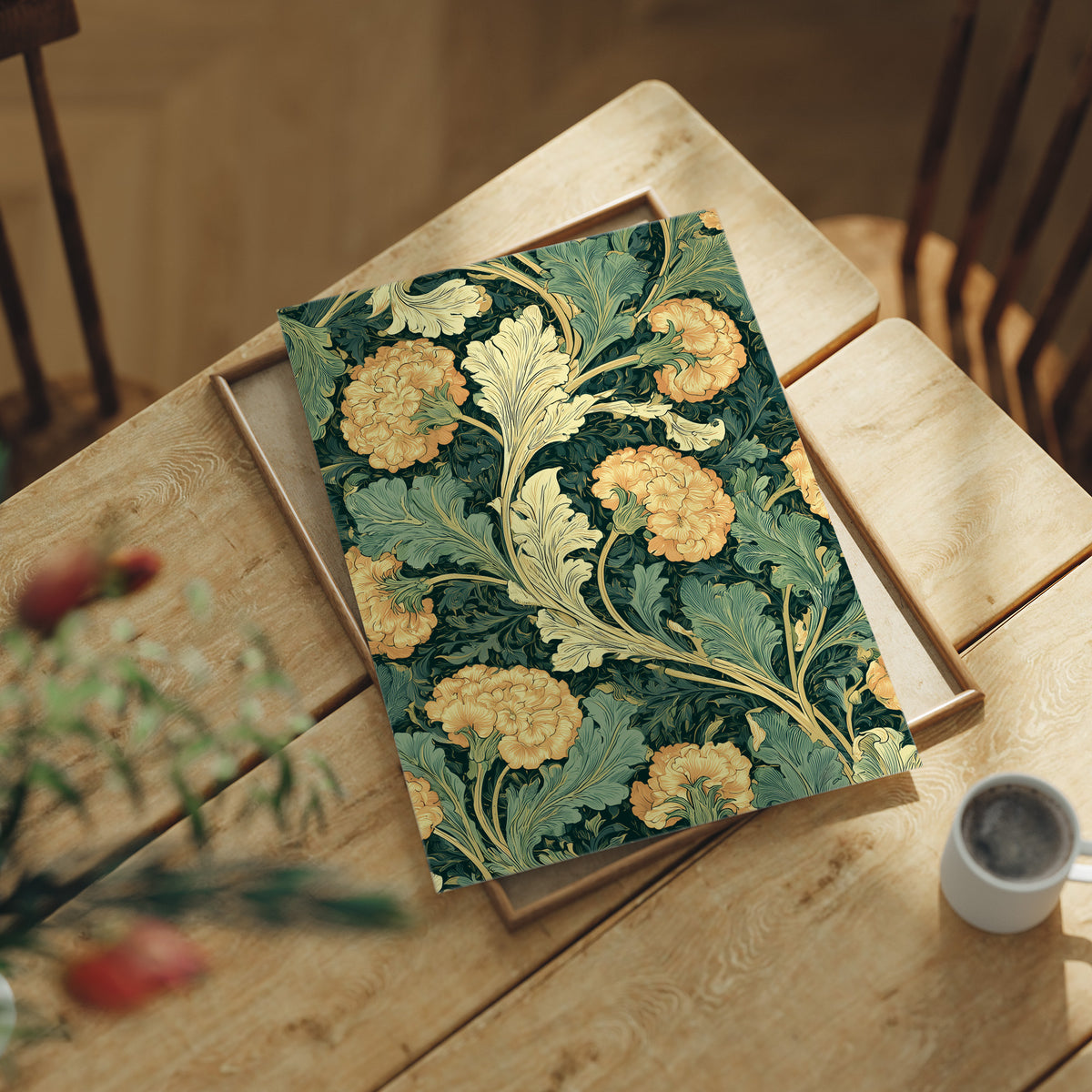 William Morris Style: Golden Carnations