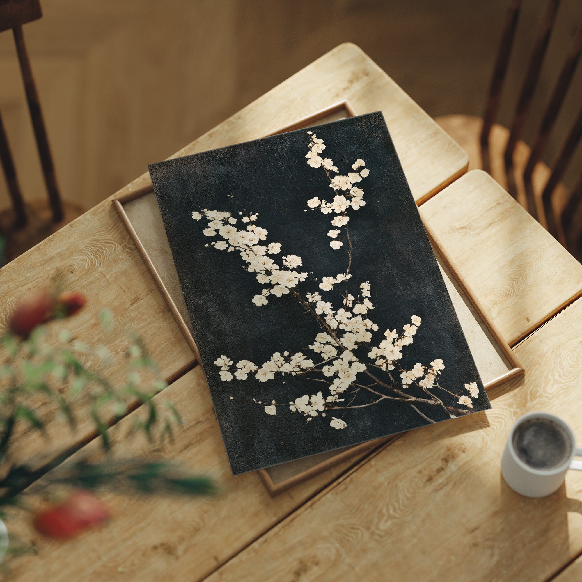 Blossoms on Aged Canvas