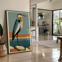 Coastal Heron at the Water's Edge