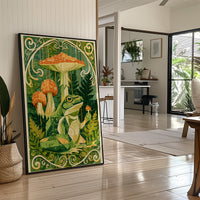 Forest Art Nouveau: Frog & Toadstool