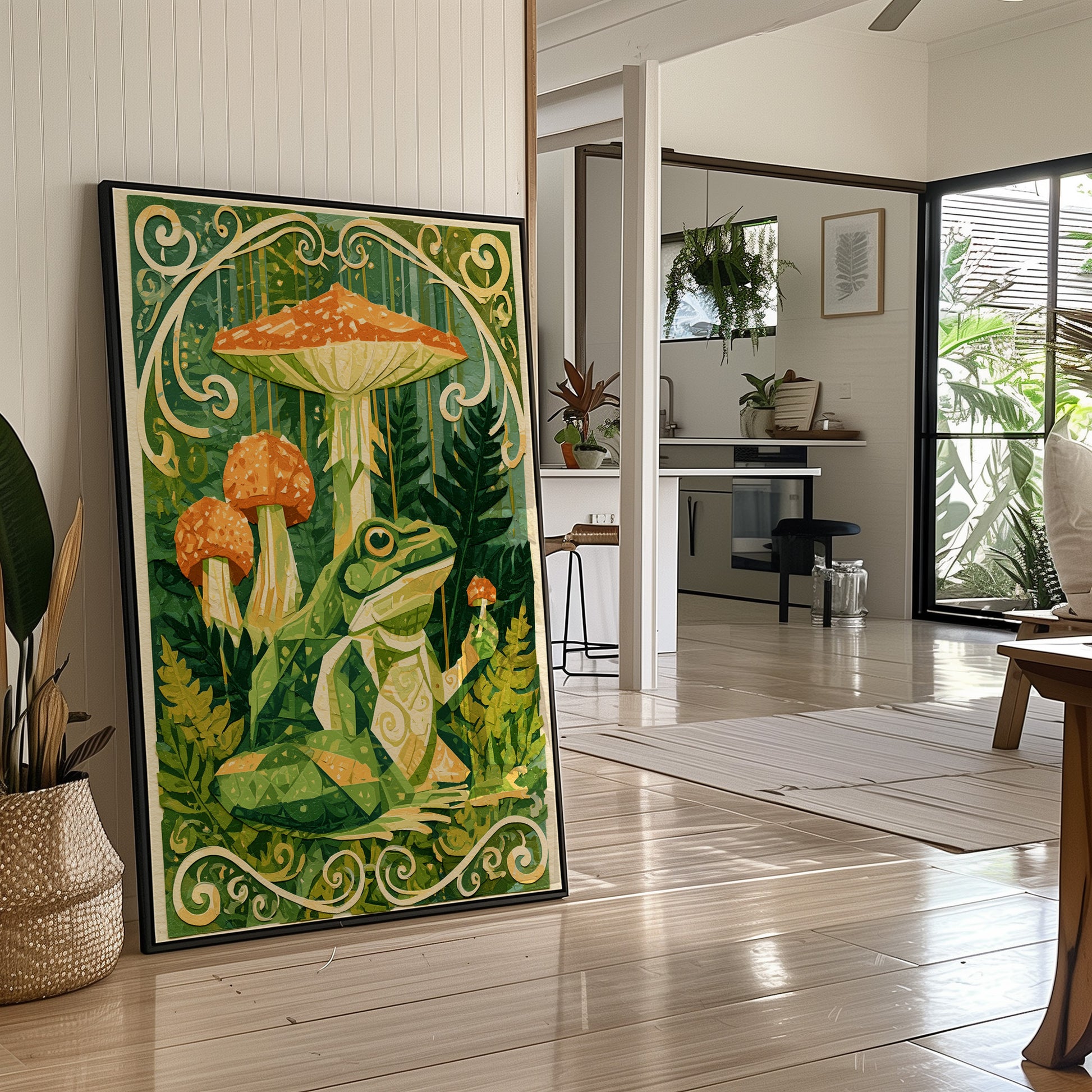 Forest Art Nouveau: Frog & Toadstool