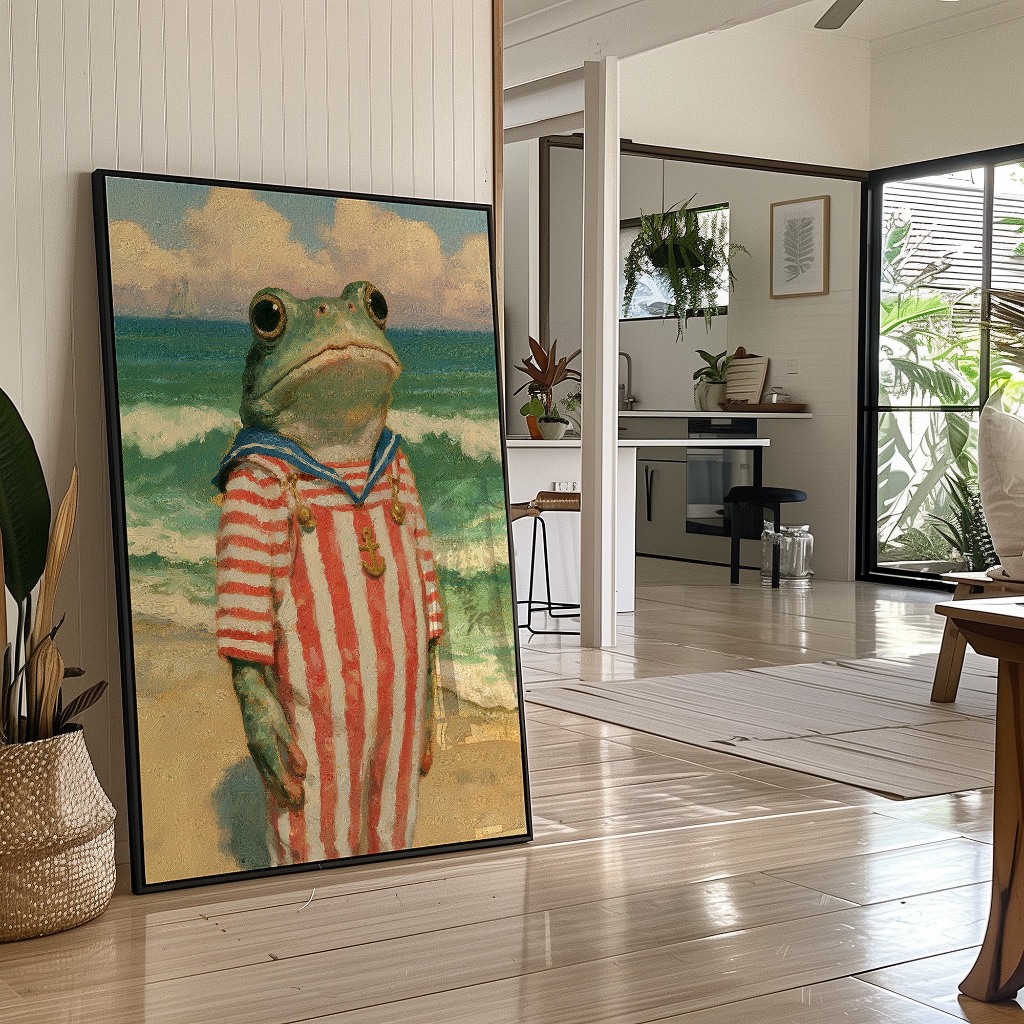 Beachfront Buoyancy: Sailor Frog