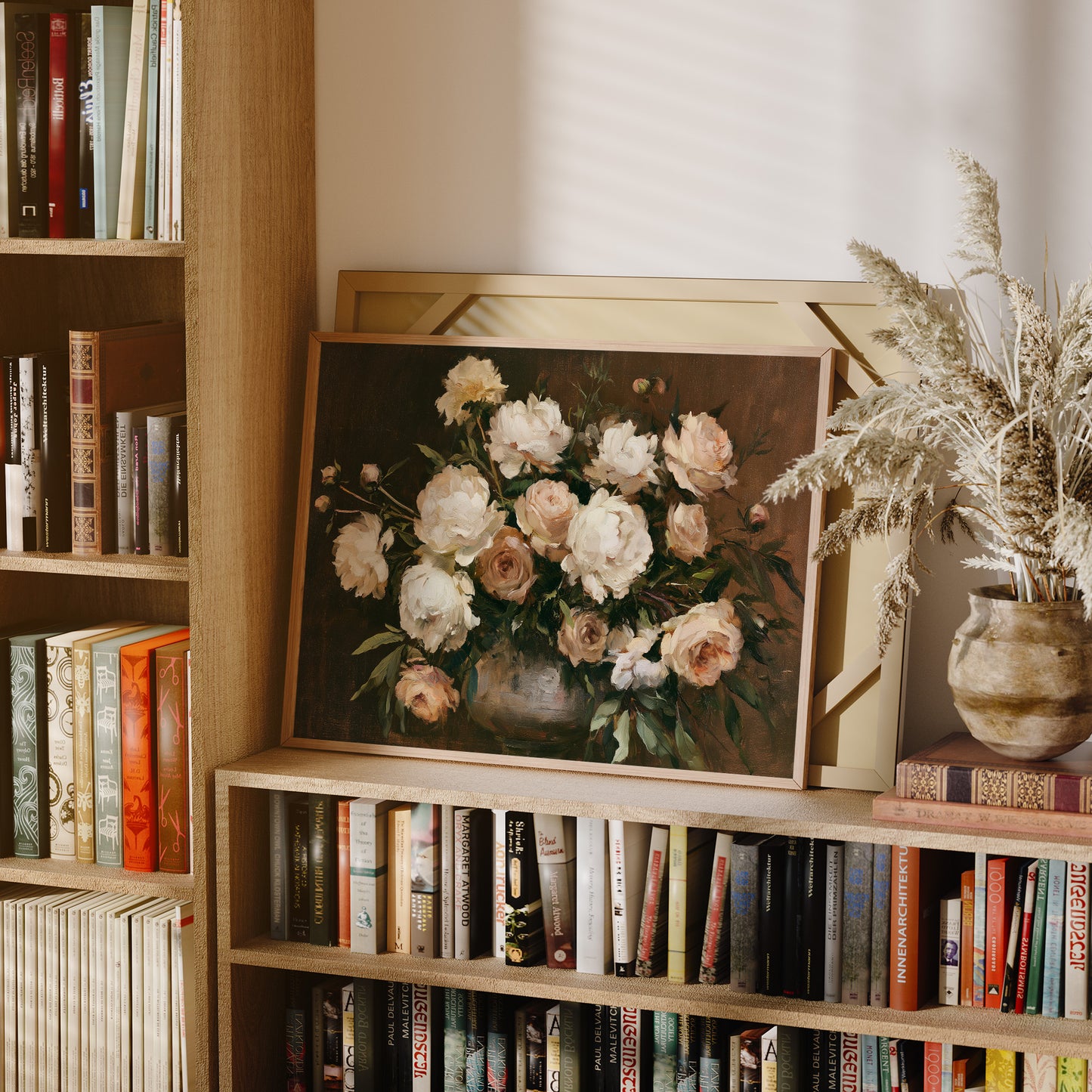 Roses and Peonies, Antique Vase