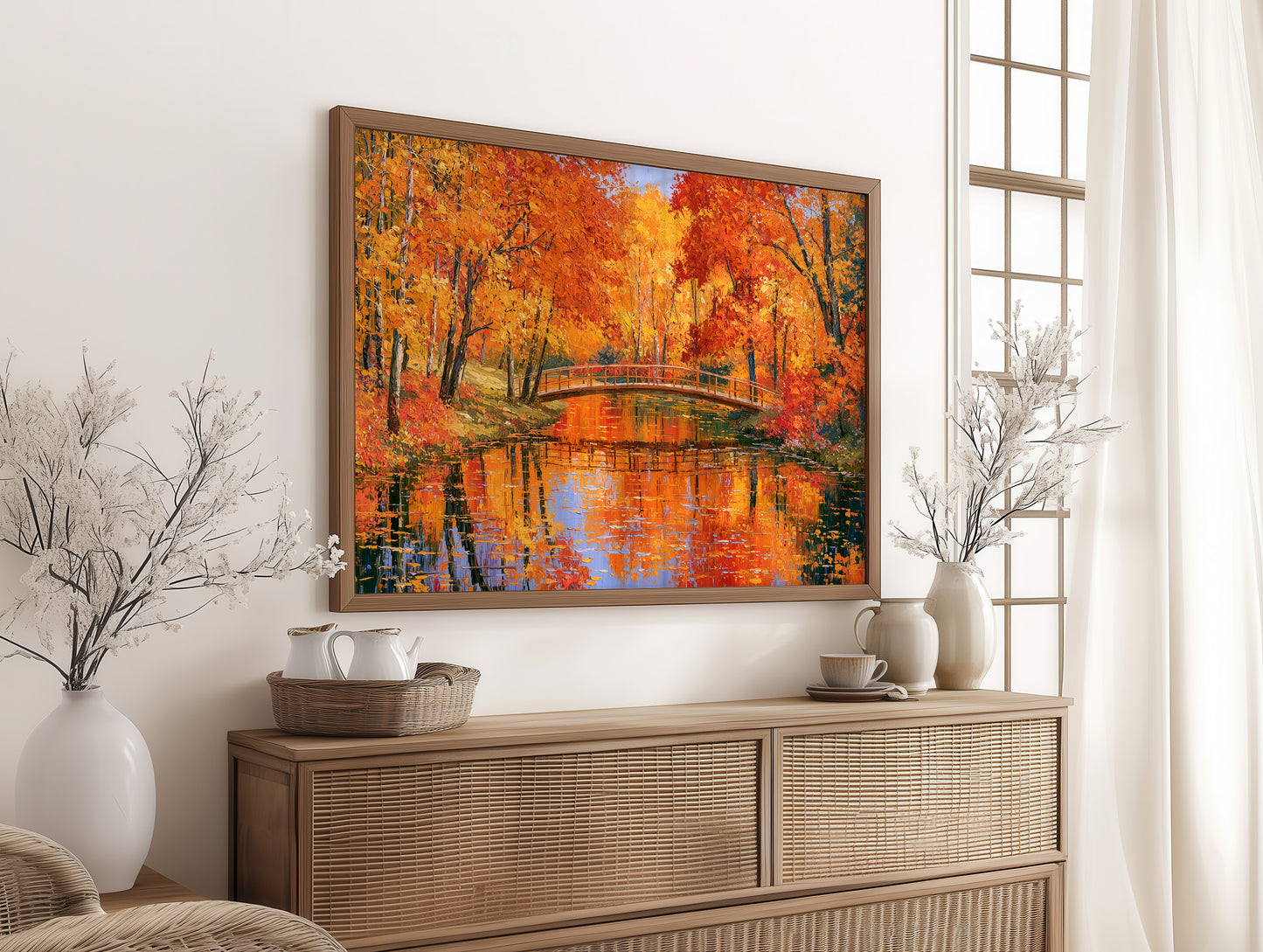 Autumn Bridge, Blazing Reflection