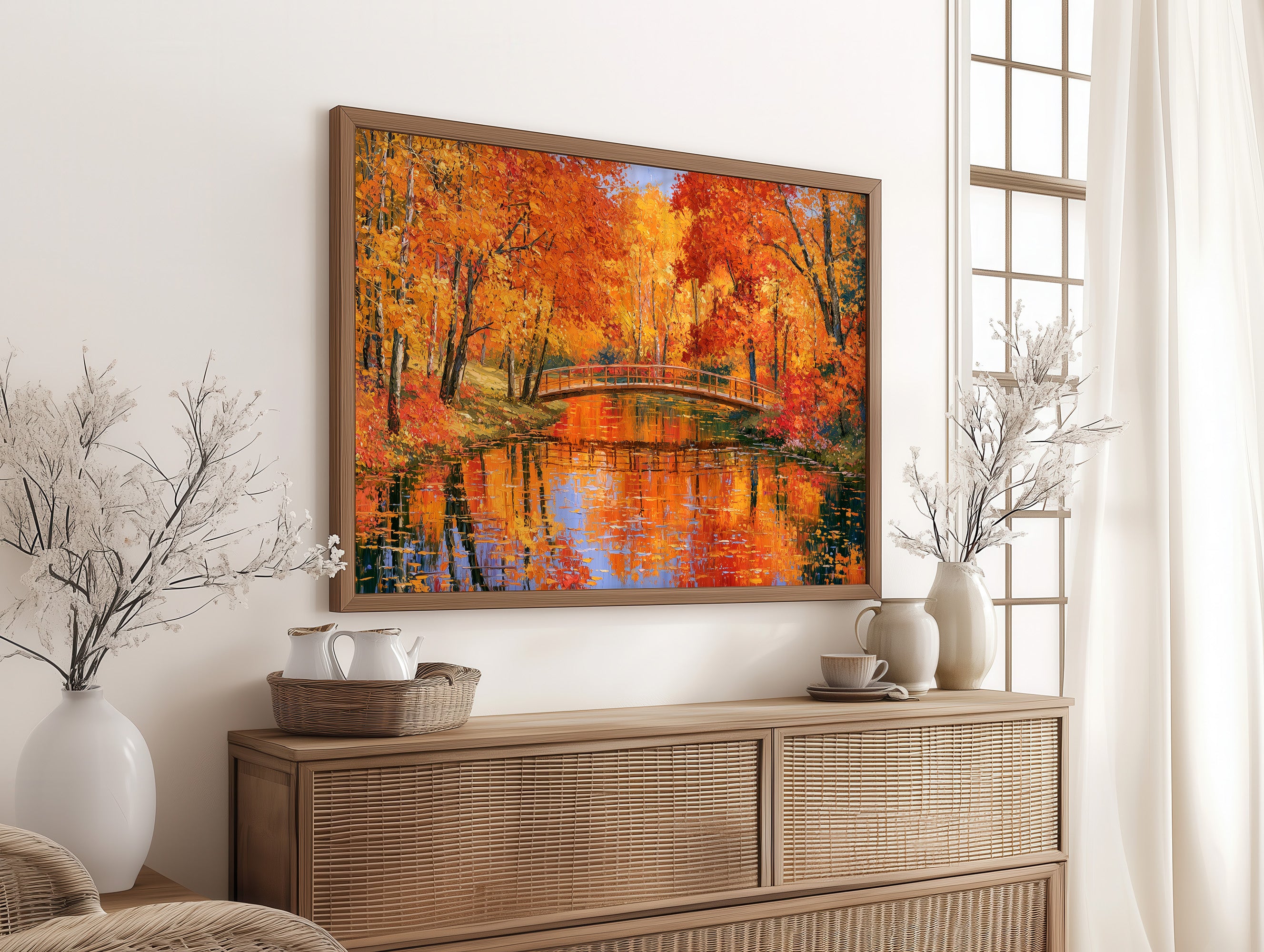 Autumn Bridge, Blazing Reflection